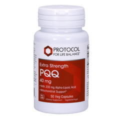 Protocol for Life Balance PQQ 40mg bottle label