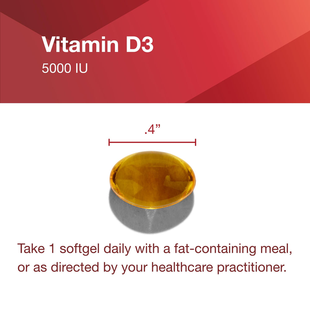 Label highlights immune support and vitamin D3 information