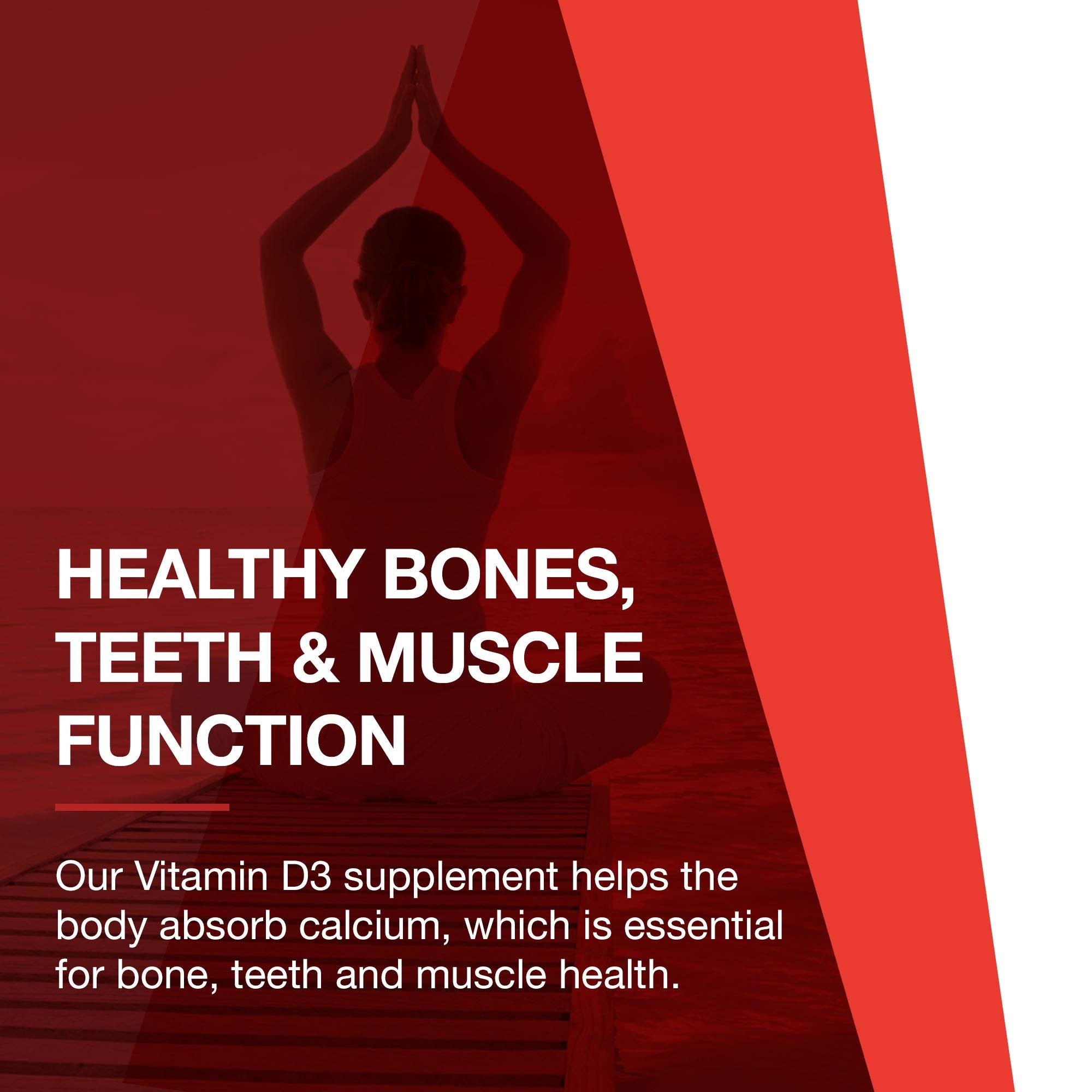 Vitamin D3 product on shelf with other supplements