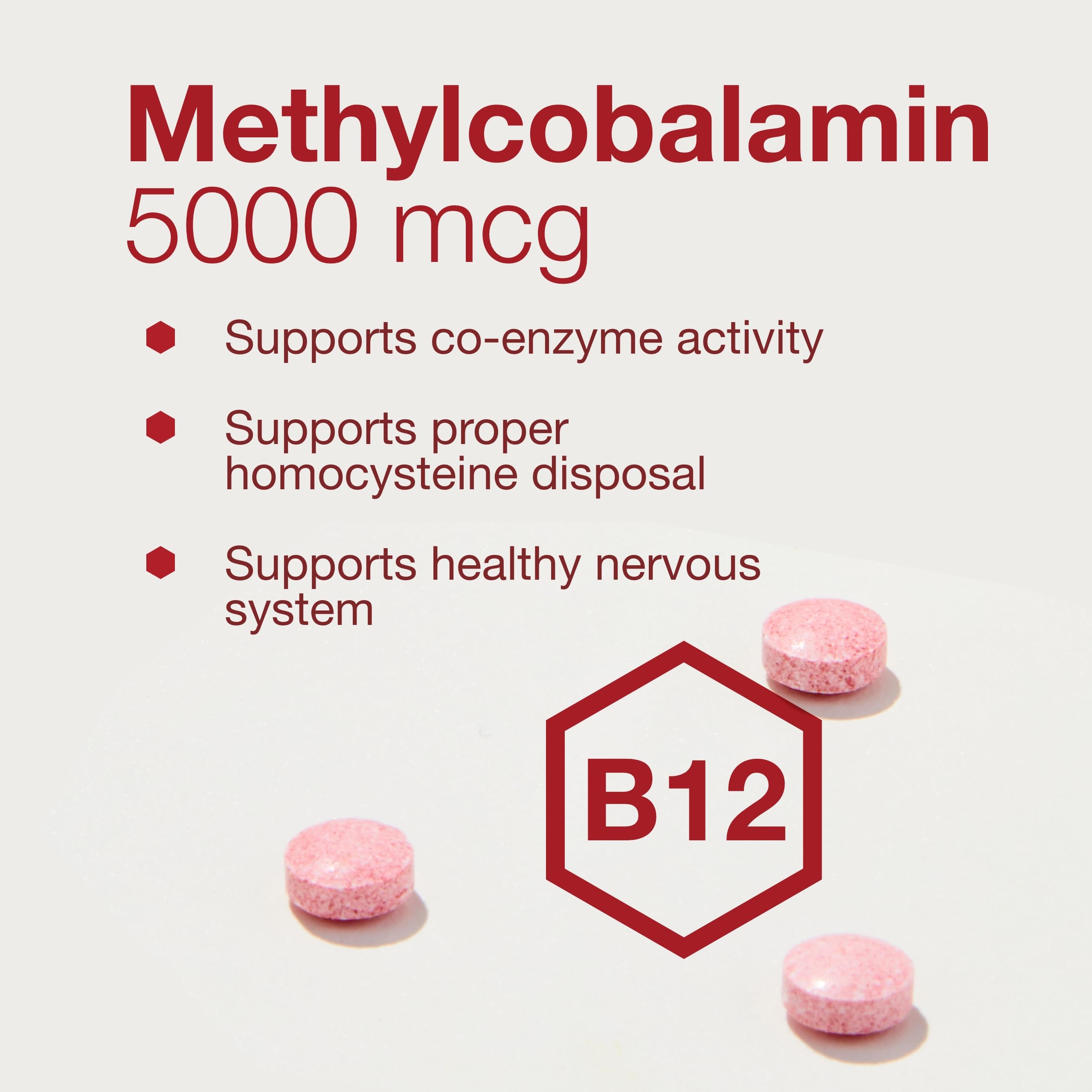 Close-up of the methyl B12 5,000mcg label