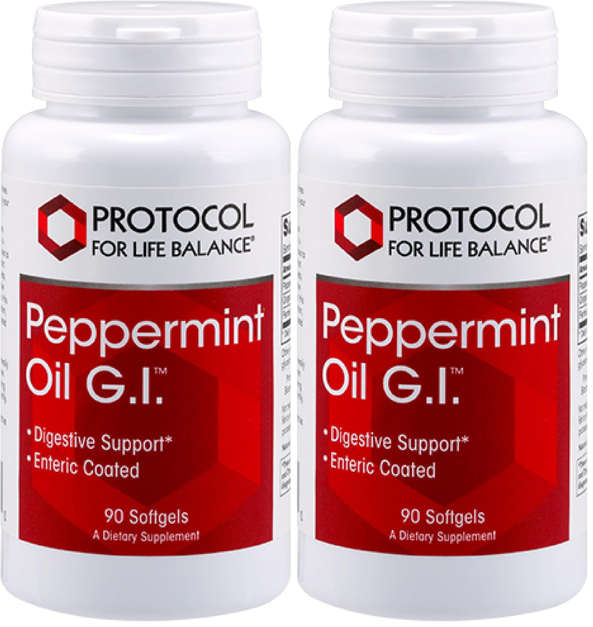 Protocol Peppermint G.I. bottle with 2-pack softgels display