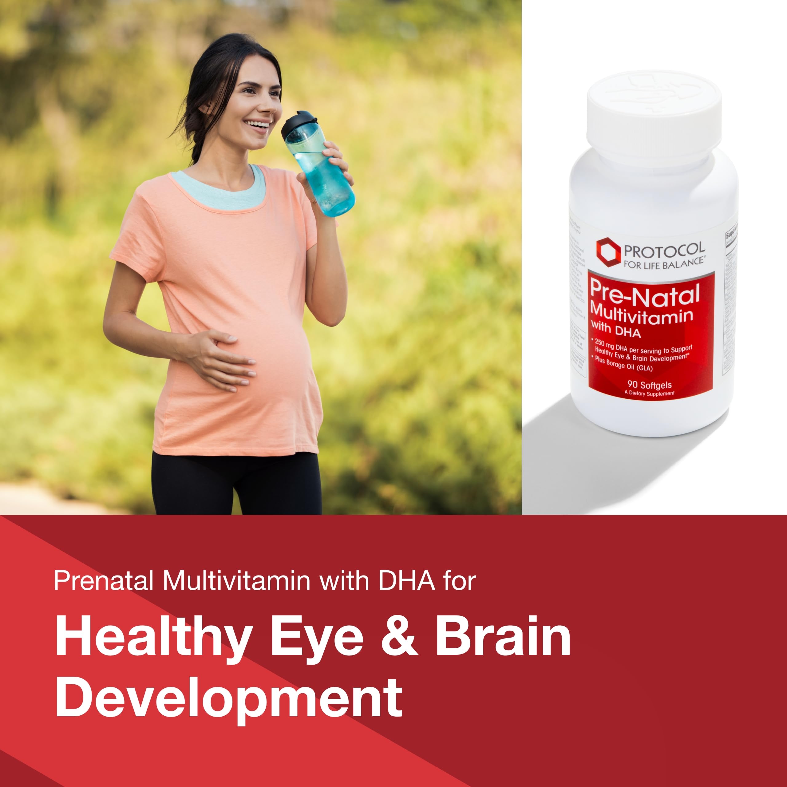 Box and bottle of Protocol Pre-Natal multivitamin for pregnancy and lactation