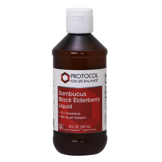Front view of Protocol Sambucus Black Elderberry Liquid bottle