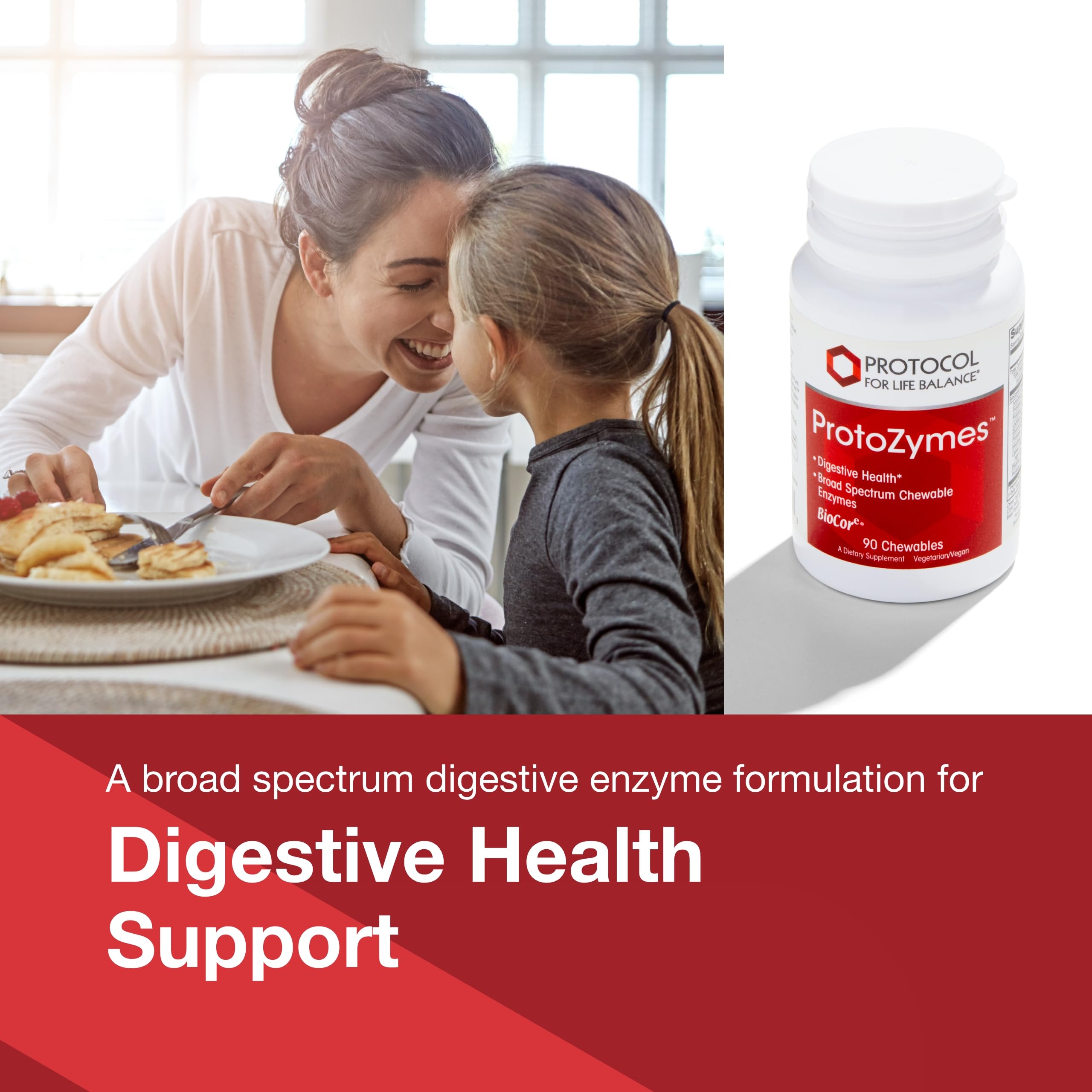 Digestive enzymes: lactase, protease, and lipase