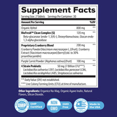 Illustration of ProvaDent ingredients including cranberry extract and purple carrot powder