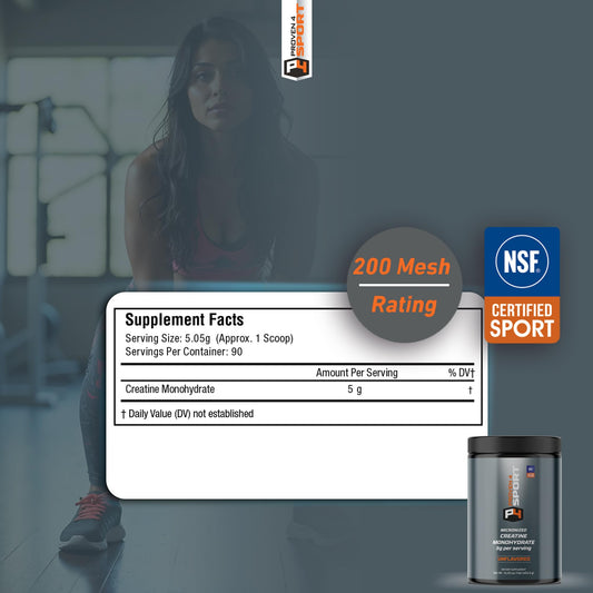 Back label and nutrition information of Proven4 Creatine Monohydrate Micronized Powder