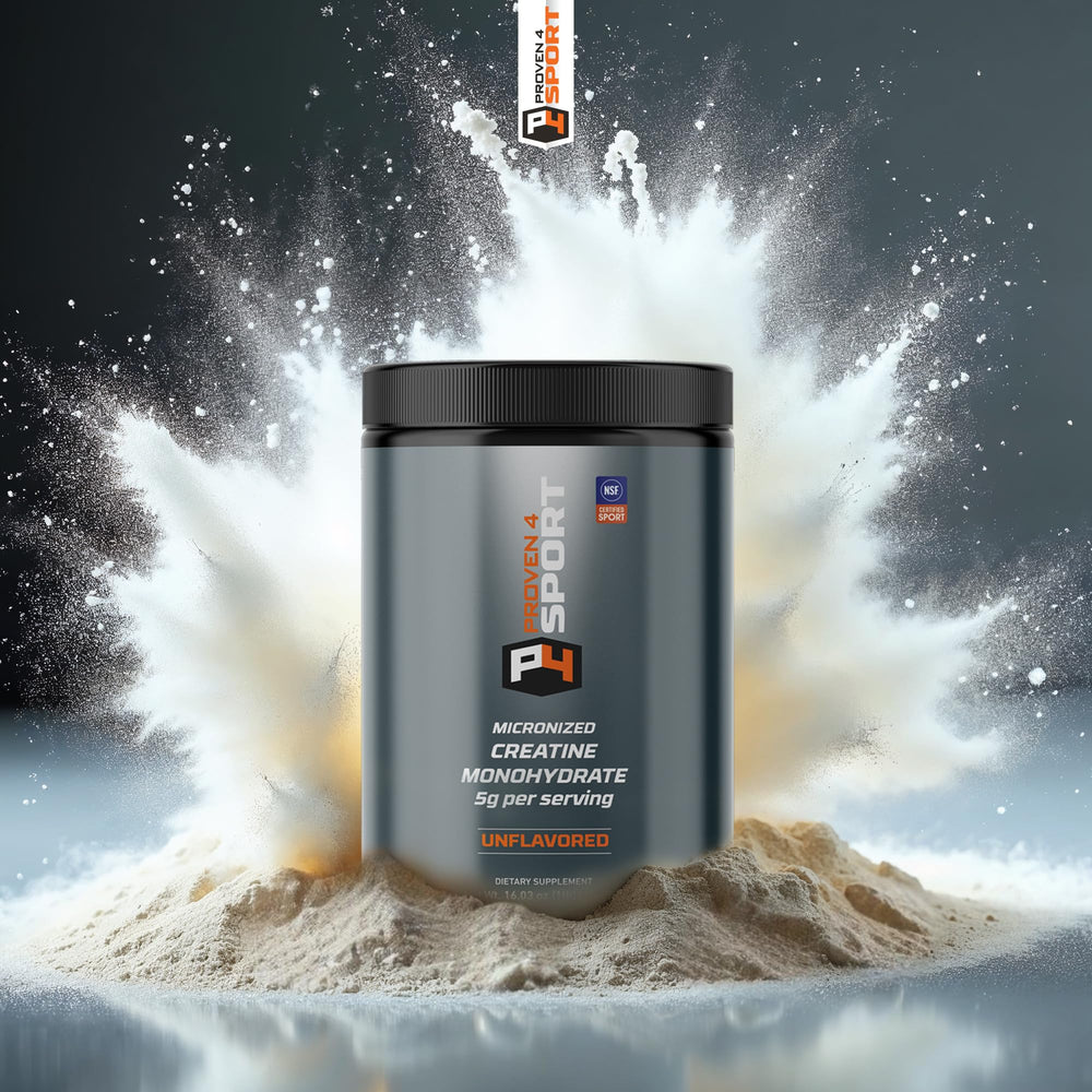 Illustration showing rapid dissolution of Proven4 Creatine Monohydrate in water