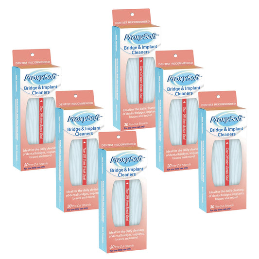 Proxysoft dental floss threaders for bridges and implants – 6 packs, travel size