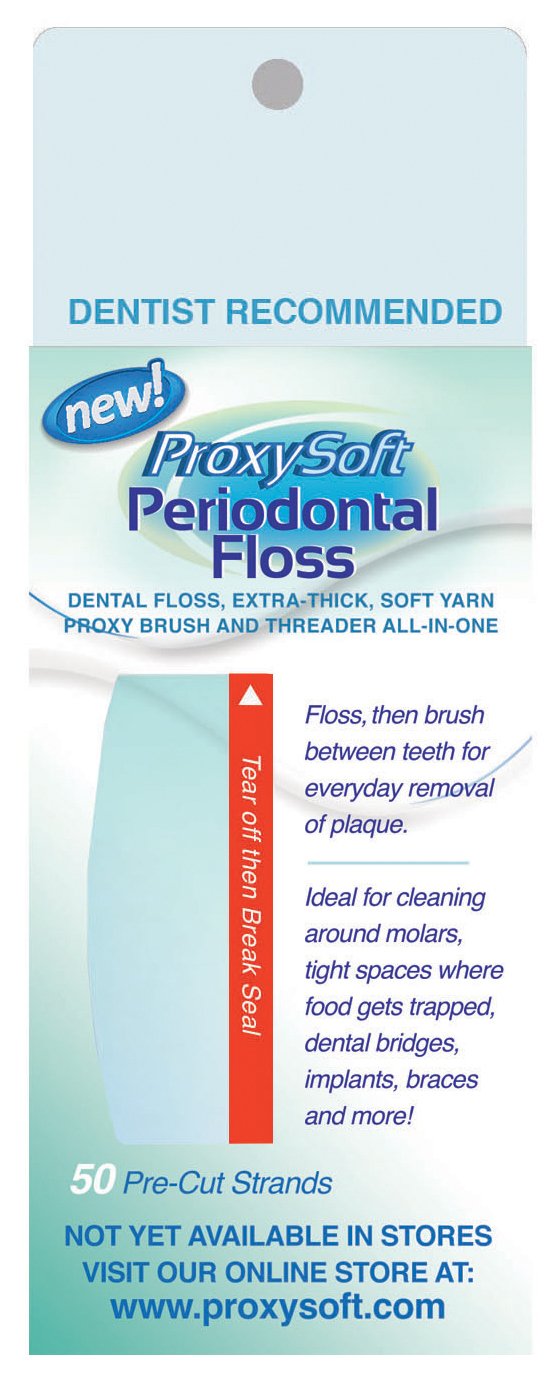 ProxySoft Periodontal Floss 2-Pack with Braces Floss and Thick ProxyBrush
