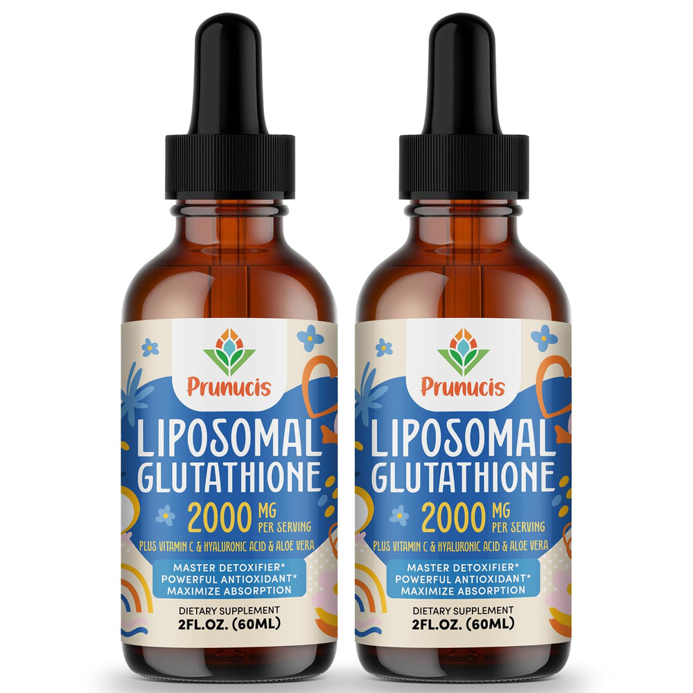 Front view of Prunucis 2000MG Liposomal Glutathione Liquid bottle