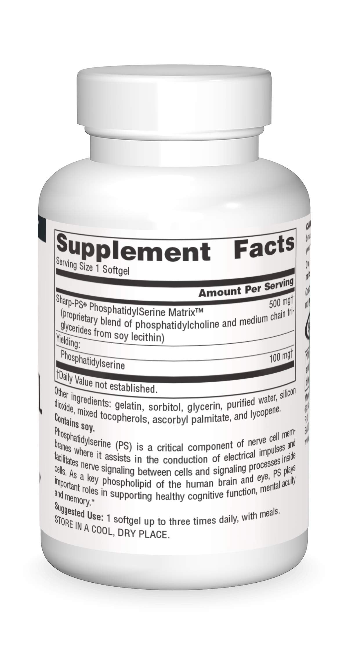 Daily use of Phosphatidyl Serine Matrix 500 mg softgels