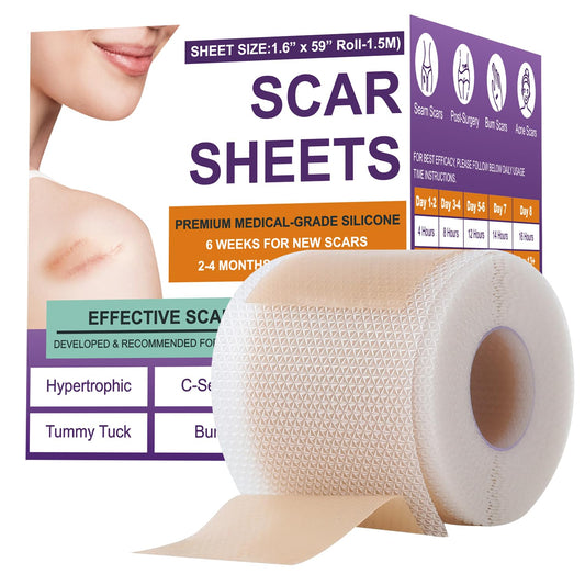 Psecici silicone scar sheets close-up showing skin-friendly hospital-grade material for scar care