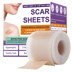Psecici silicone scar sheets close-up showing skin-friendly hospital-grade material for scar care