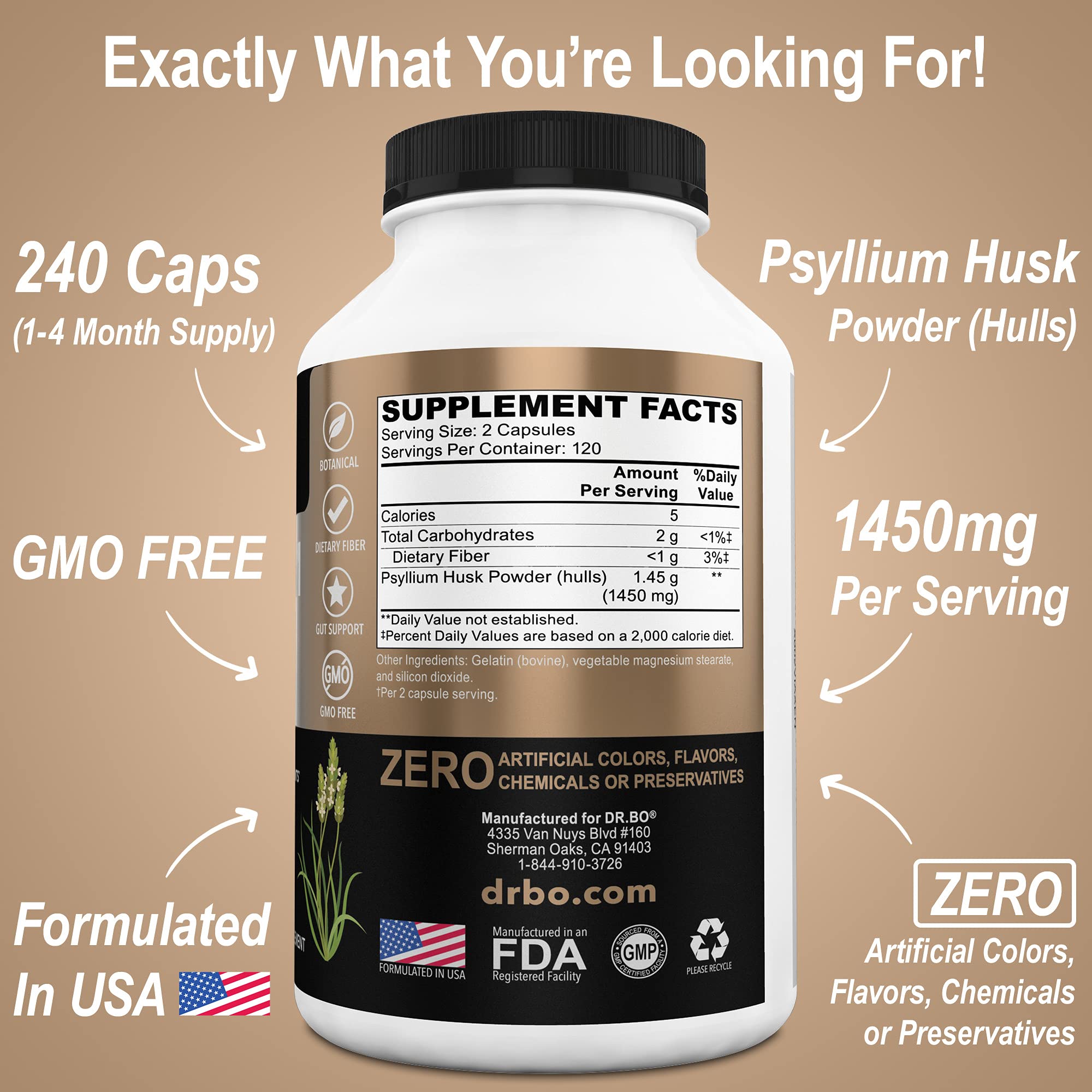 Digestive health concept featuring psyllium husk capsules