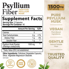 Front packaging of Psyllium Husk Capsules 1500 mg