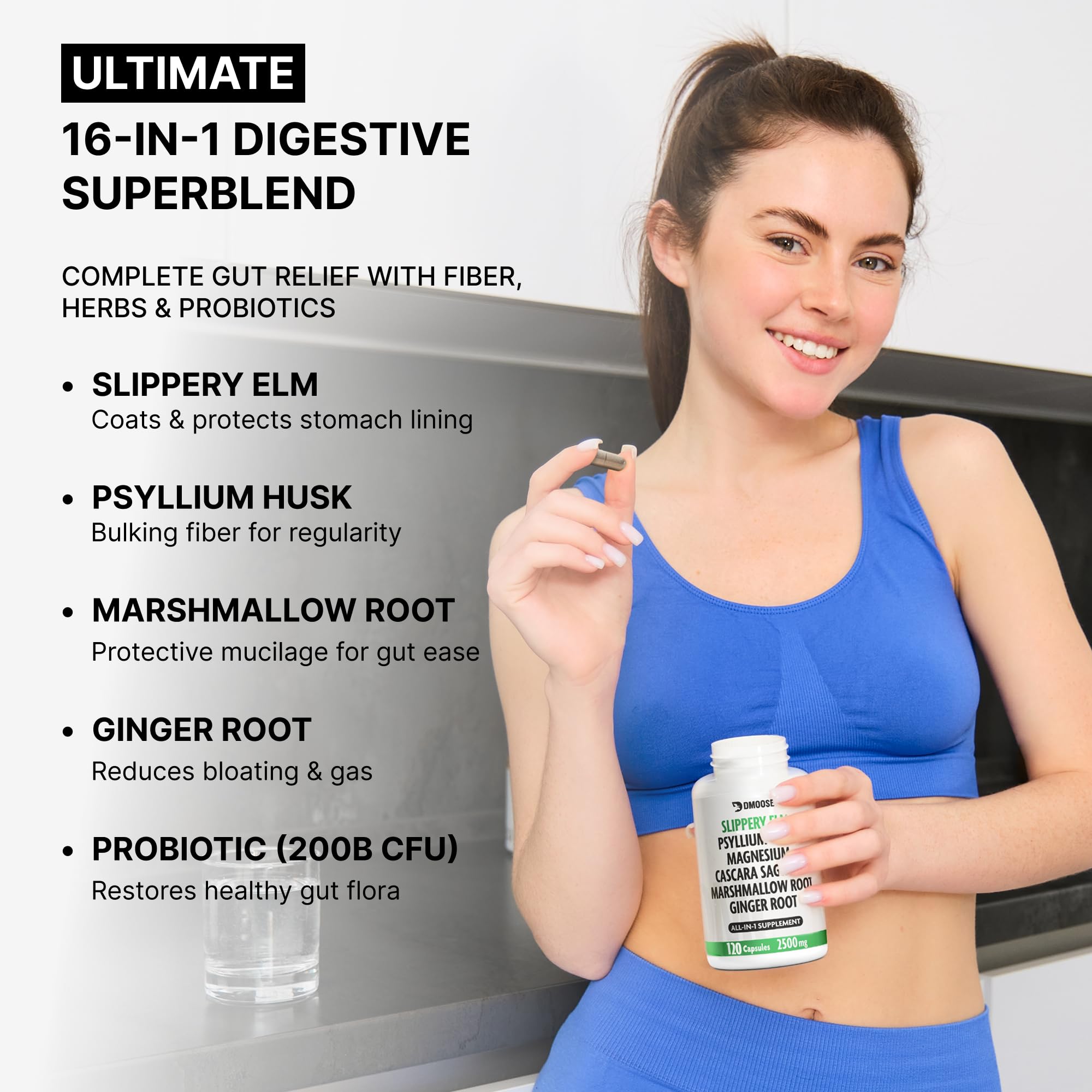 Psyllium husk capsules for gentle regularity and fiber support