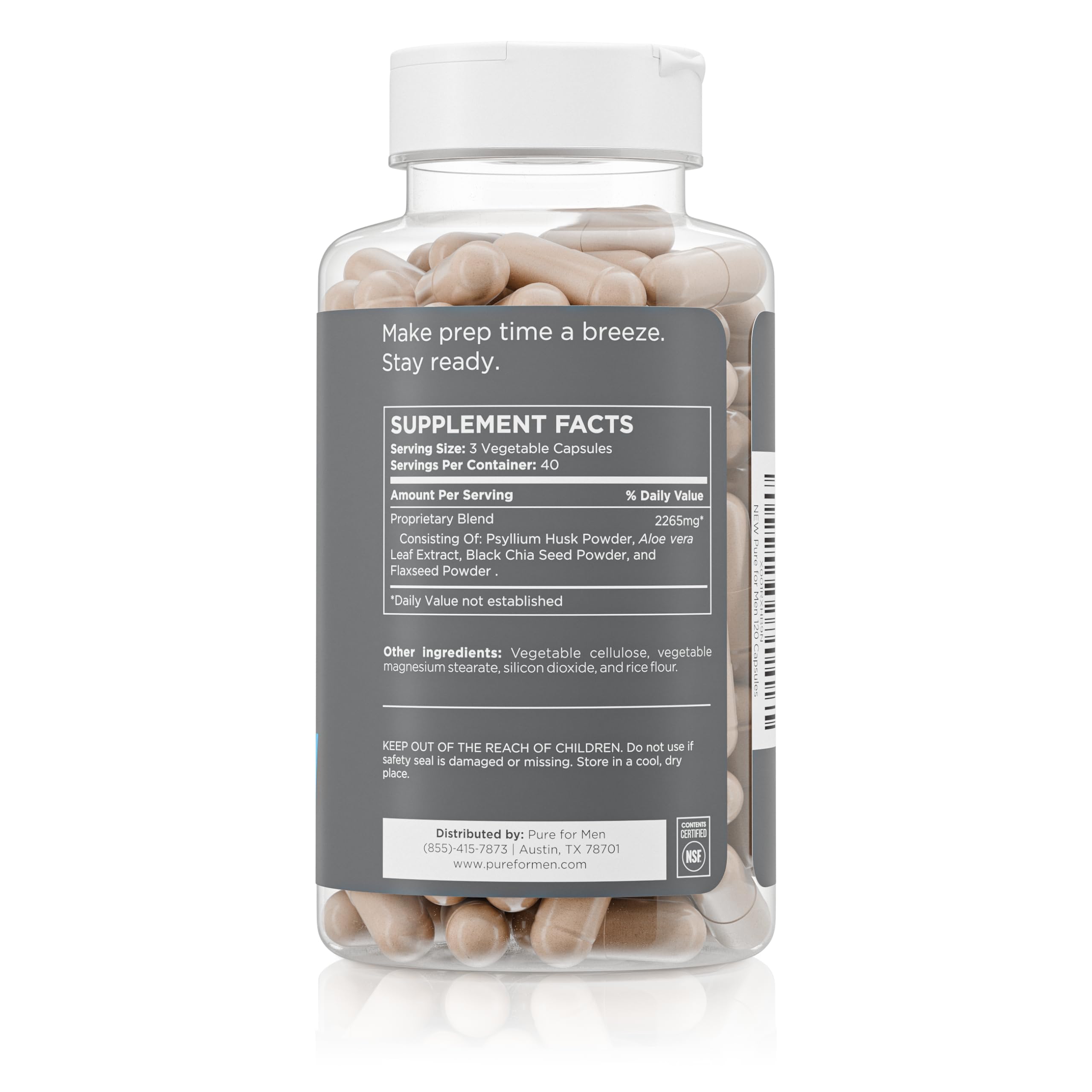 Psyllium husk fiber in Stay Ready formula