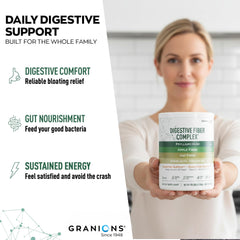 Apple and oat fiber blend with psyllium husk powder