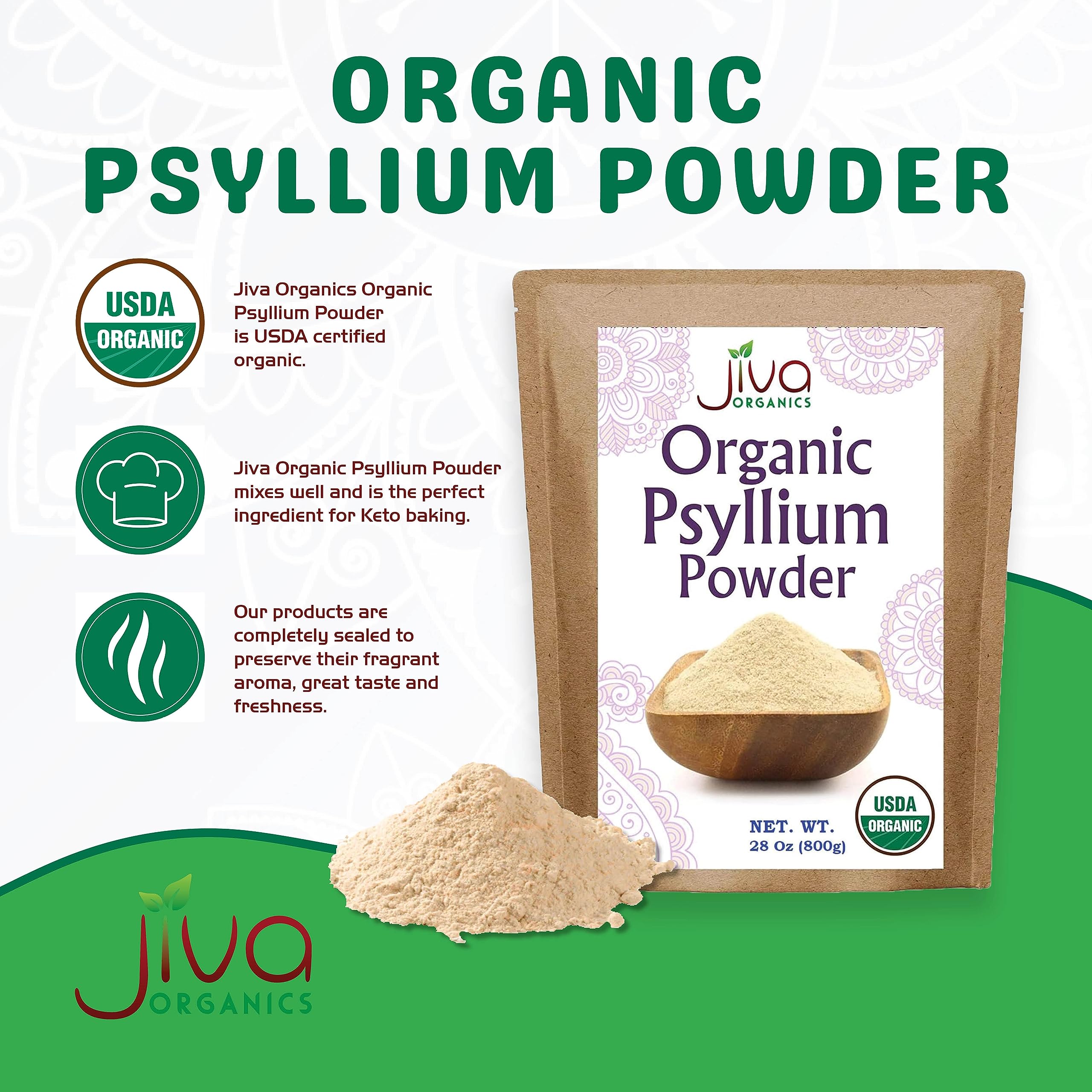 Fine ground psyllium husk powder for baking and smoothies