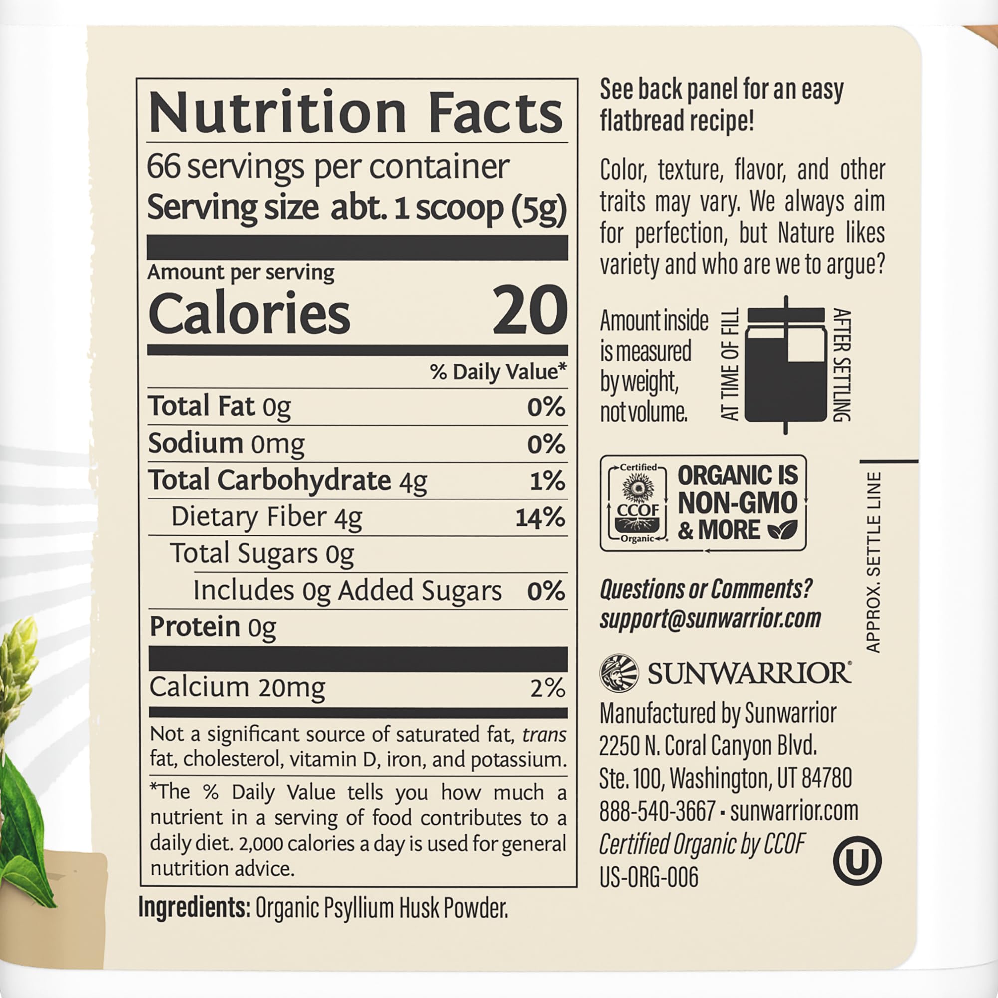Psyllium husk powder added to a smoothie