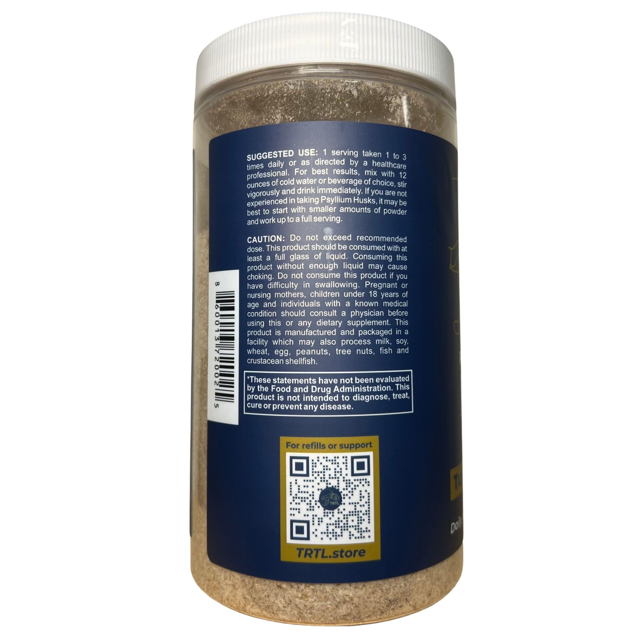 Psyllium husk powder nutrition facts on label