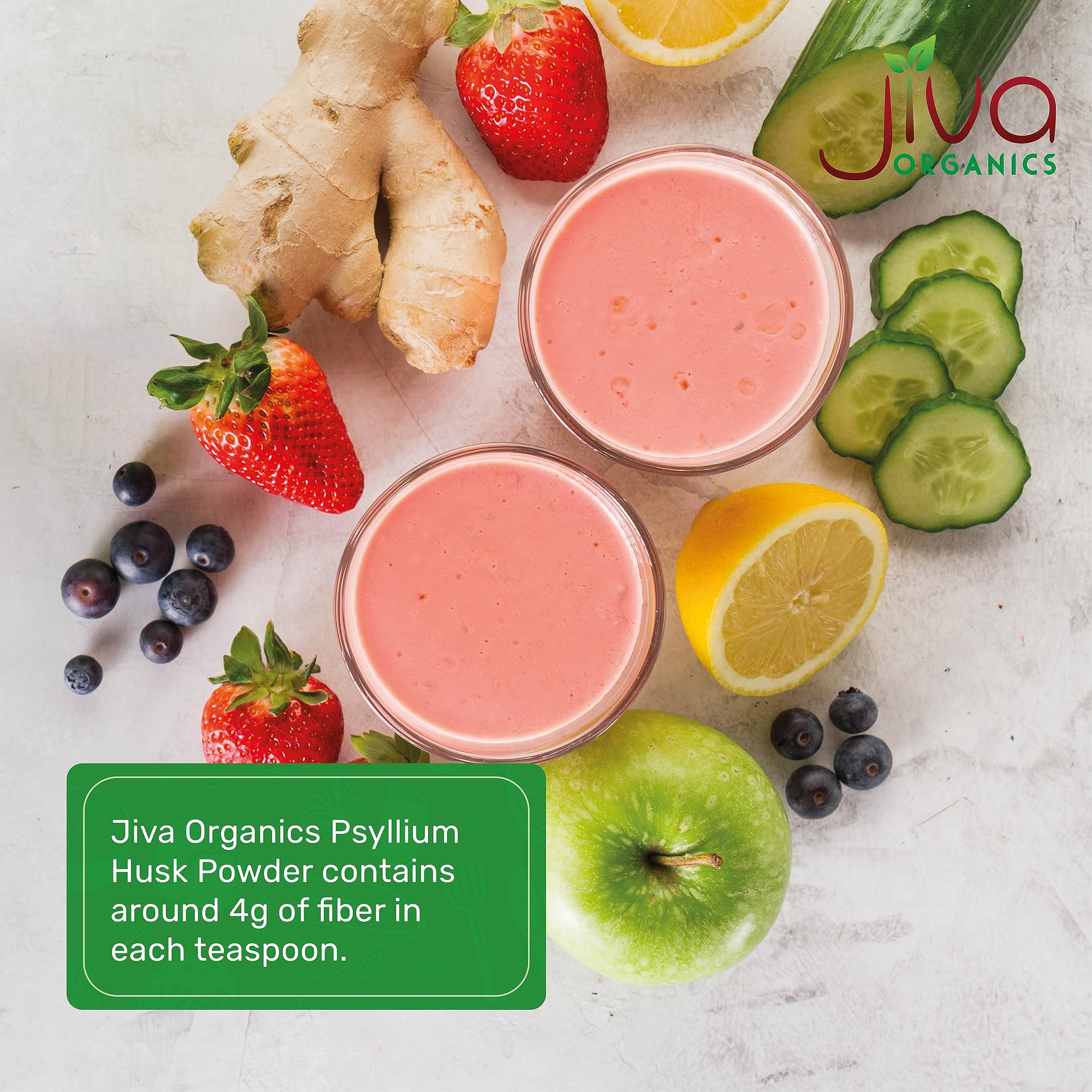 Packaging of Jiva Organics psyllium husk powder
