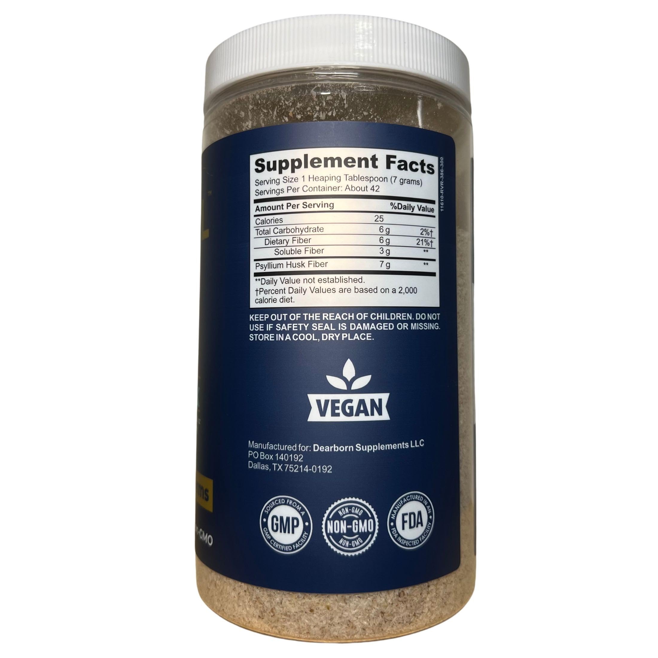 Unflavored psyllium husk powder with measuring scoop
