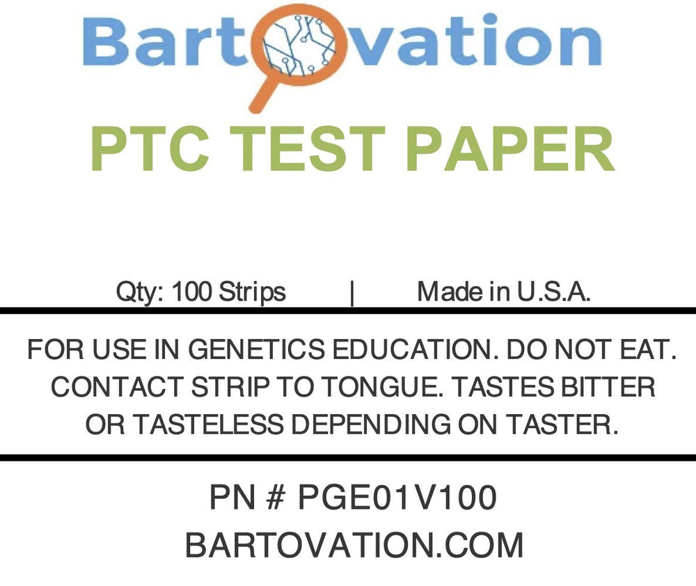 Educational PTC genetic taste testing kit shown for classroom use