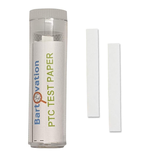 Vial containing 100 Phenylthiourea (PTC) test paper strips