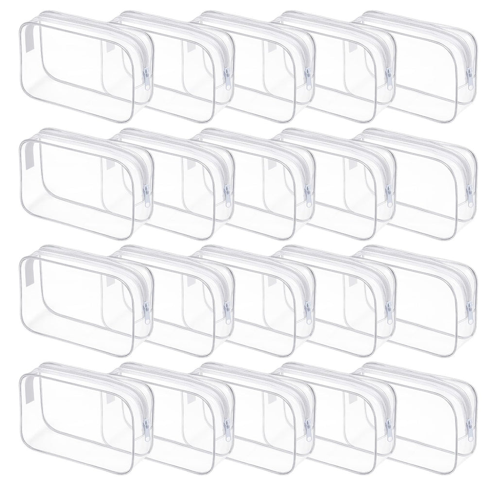 Ptwola clear cosmetic bag set view showing 20-pack collection for organized travel