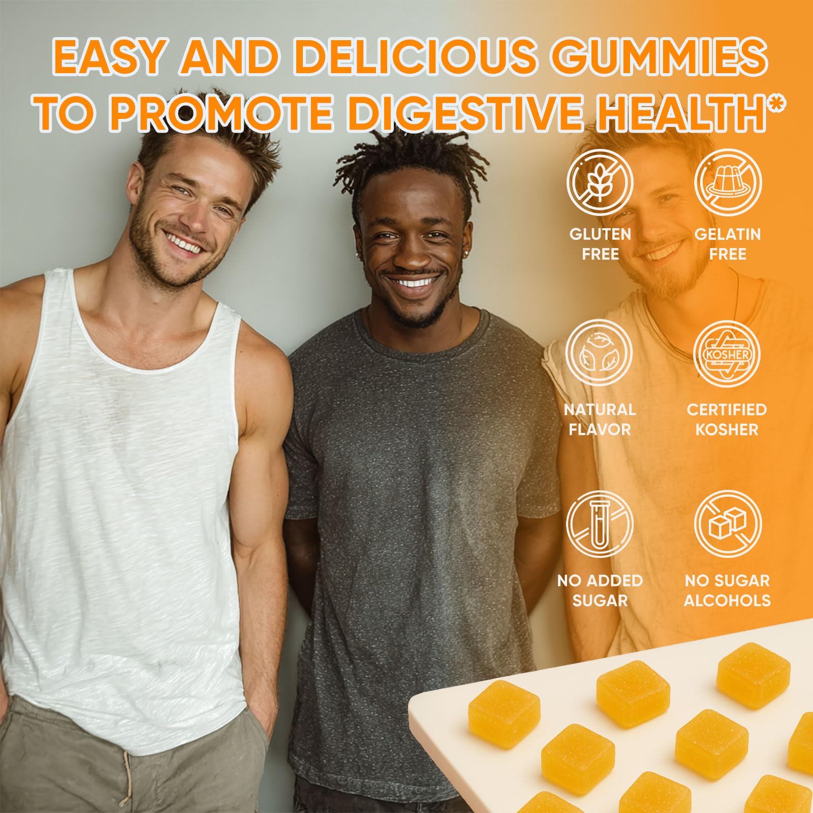 Gut health and digestion concept with gummies