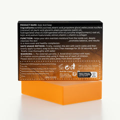Puerfe Kojic Turmeric Soap Bar texture highlighting exfoliation and glow.
