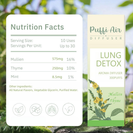 Close-up of PUFFIAIR diffuser tip and herbal blend