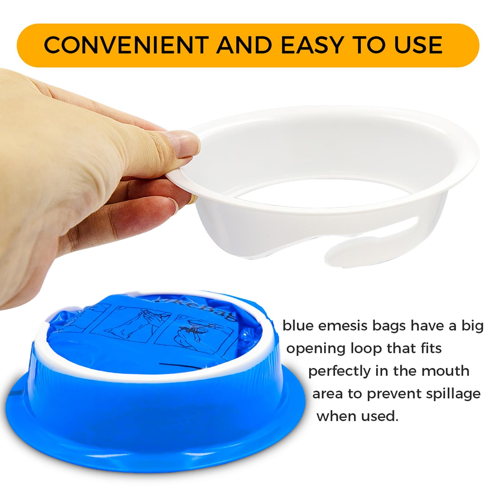 PukeBag emesis bags feature graduated markings to measure volume safely and clearly.