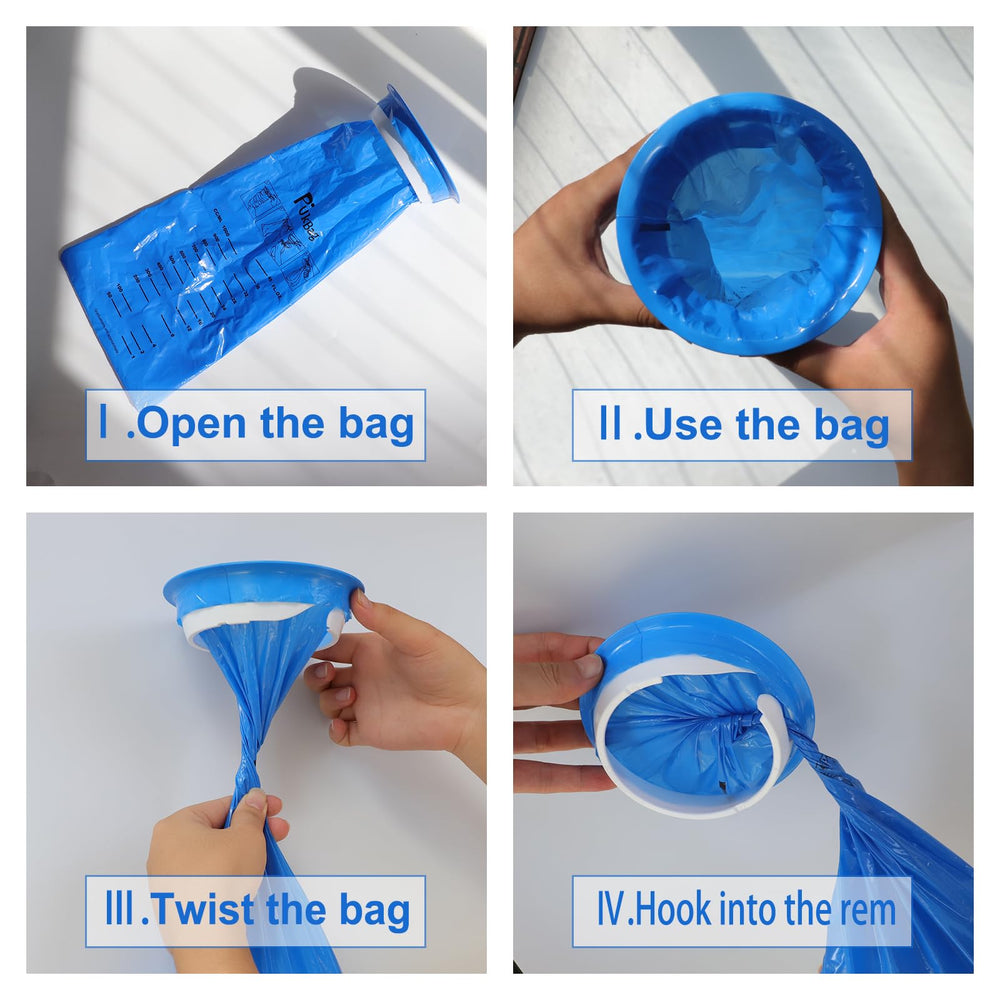 PukeBag twist-lock closure prevents spills and controls odors in clinical settings.