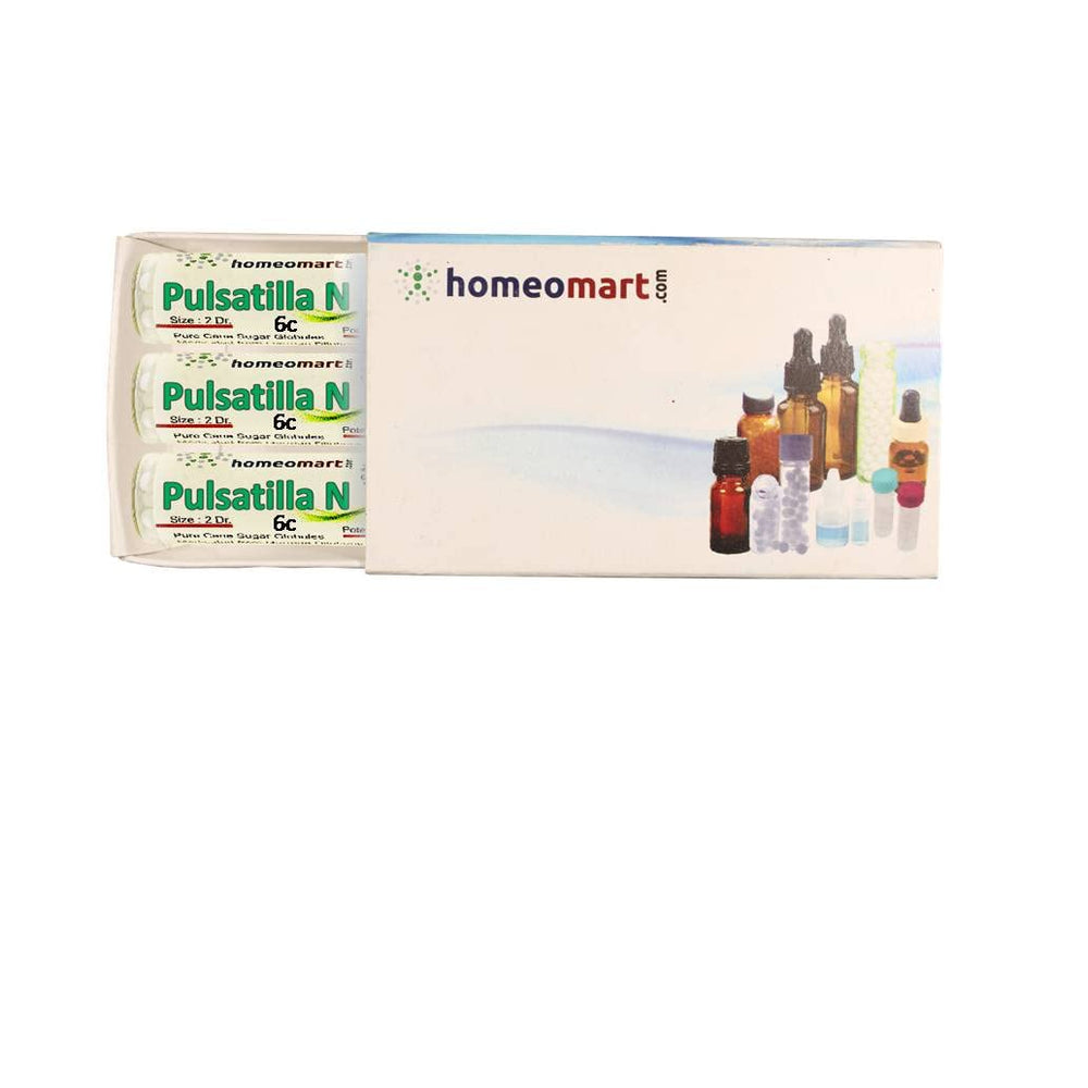 Pulsatilla homeopathy pellets in 2-dram glass vial – pack of 3