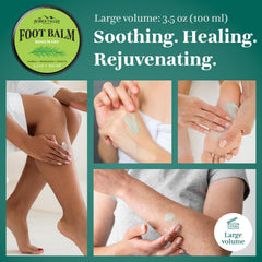 Pumice Valley Foot Balm Cream bottle on shelf highlighting compact packaging.