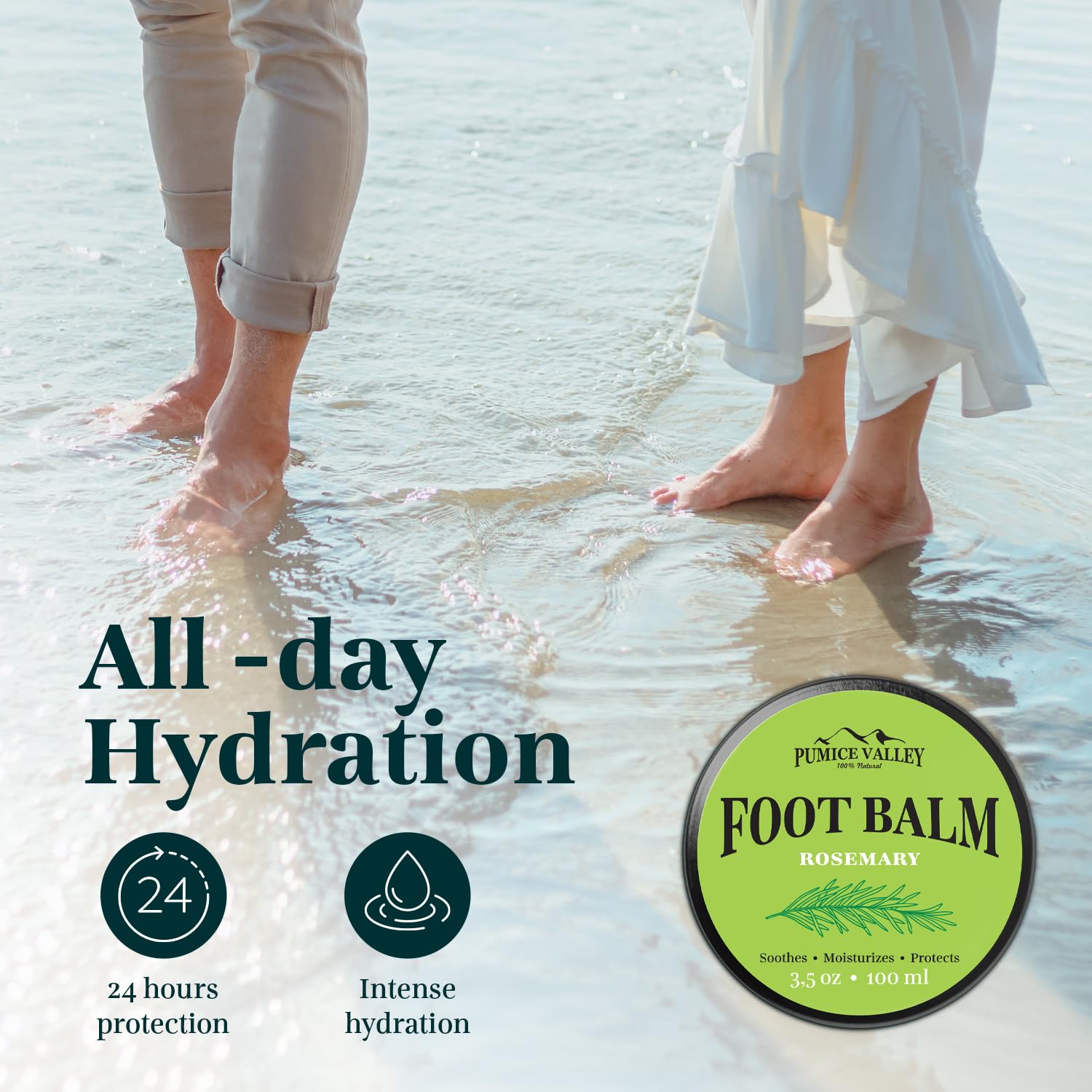 Pumice Valley Foot Balm Cream dry feet after use showing improved texture.