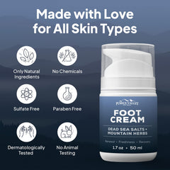 Pumice Valley non-GMO foot cream suitable for home, gym, and travel.