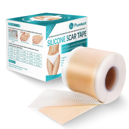Pumkot silicone scar sheets roll closeup showing thin flexible material for scar care