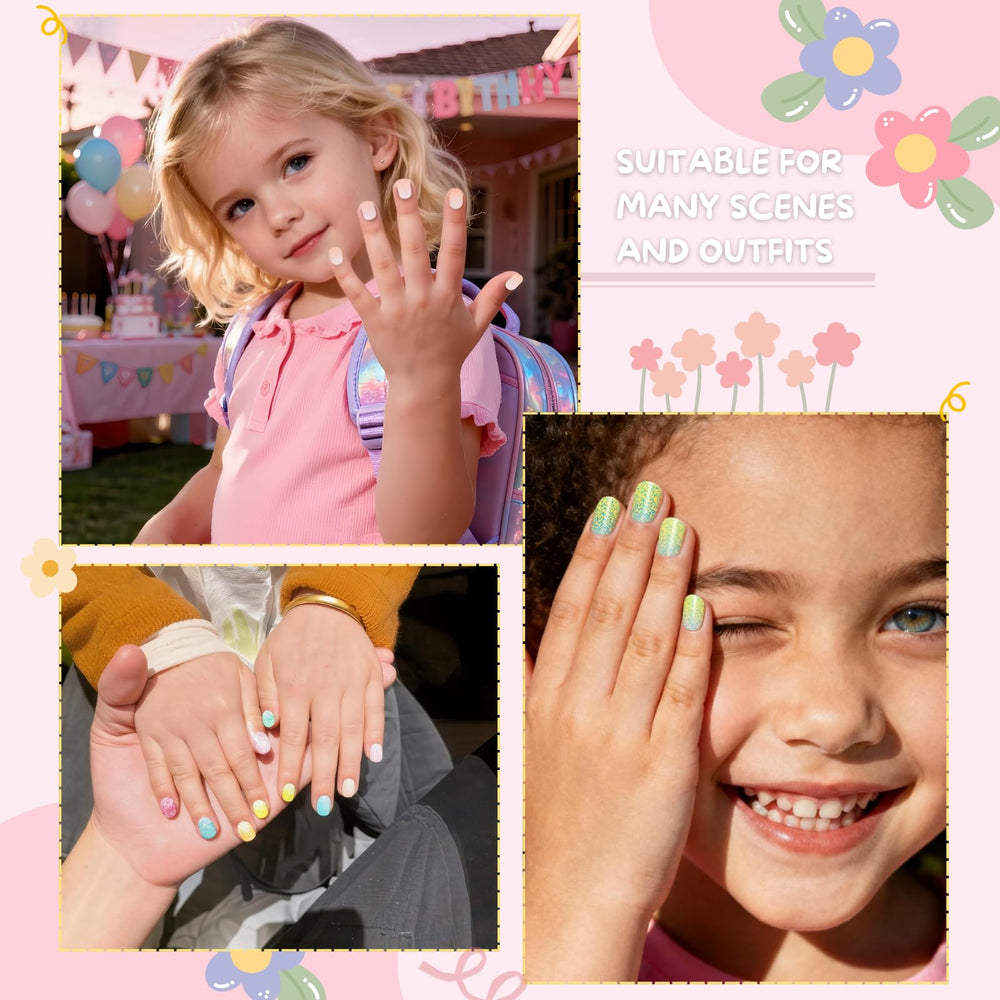 Pumkryth step-by-step guide helps kids apply nails safely.