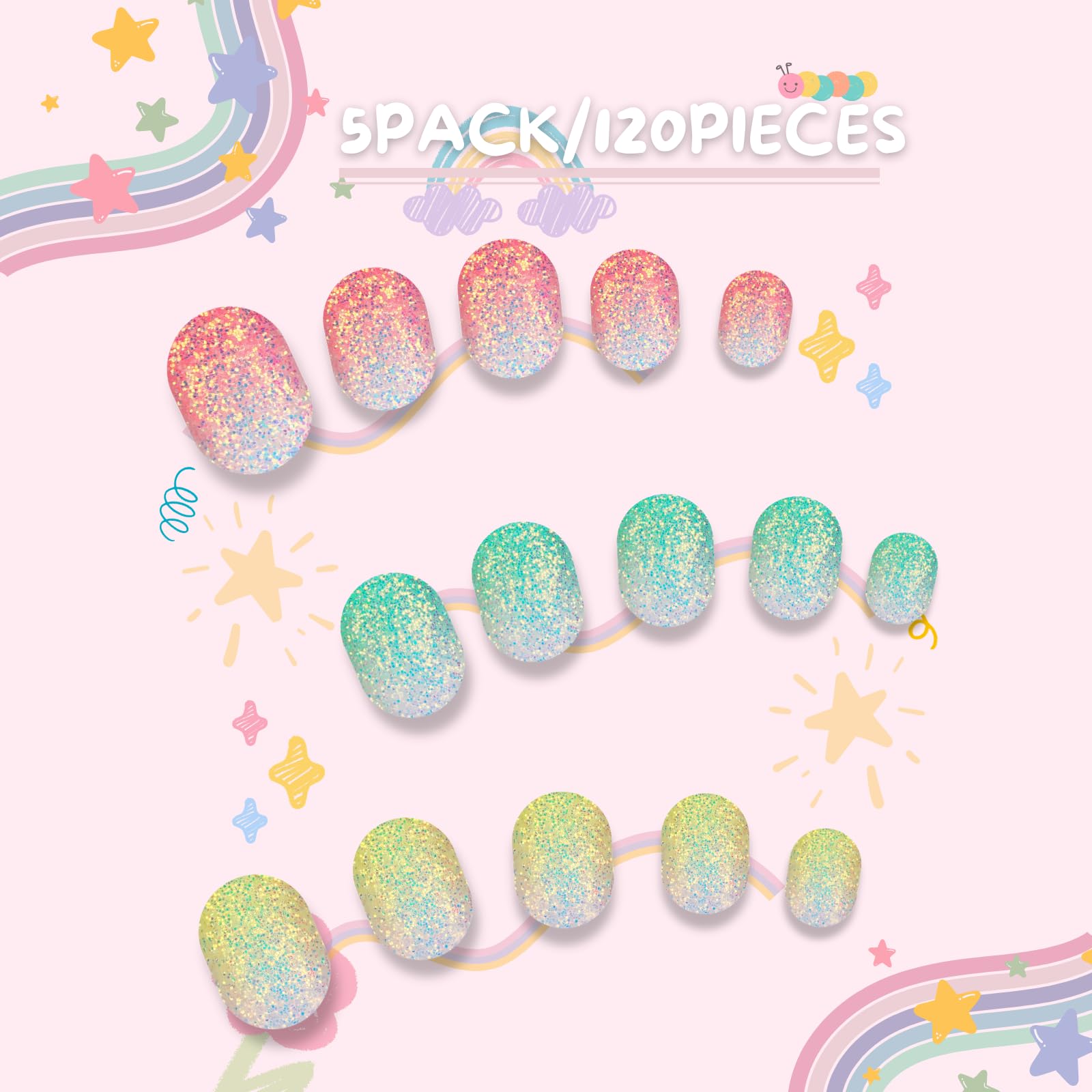 Pumkryth glitter nails for kids add sparkle to daily looks.