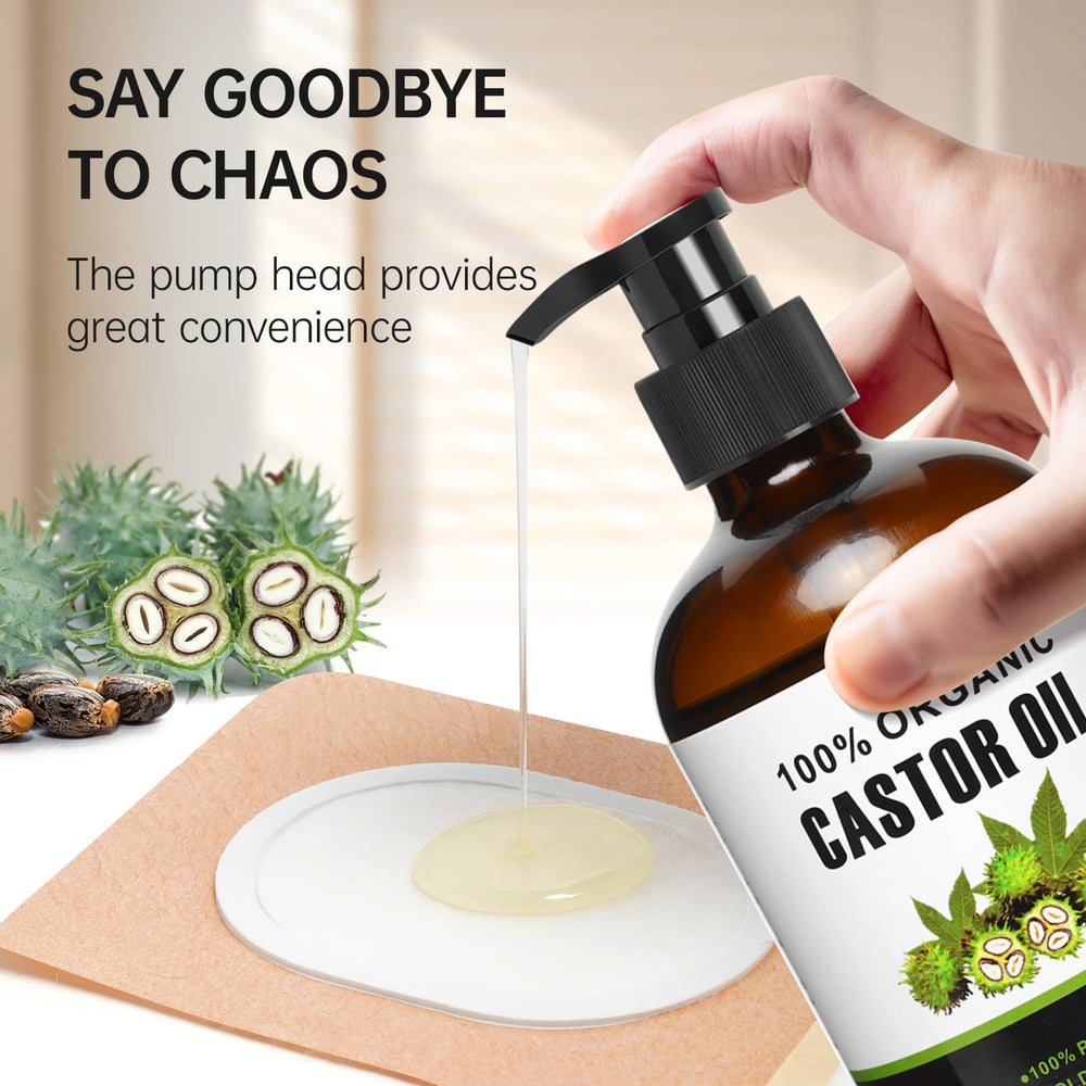 Pump head accessory for the castor oil bottle