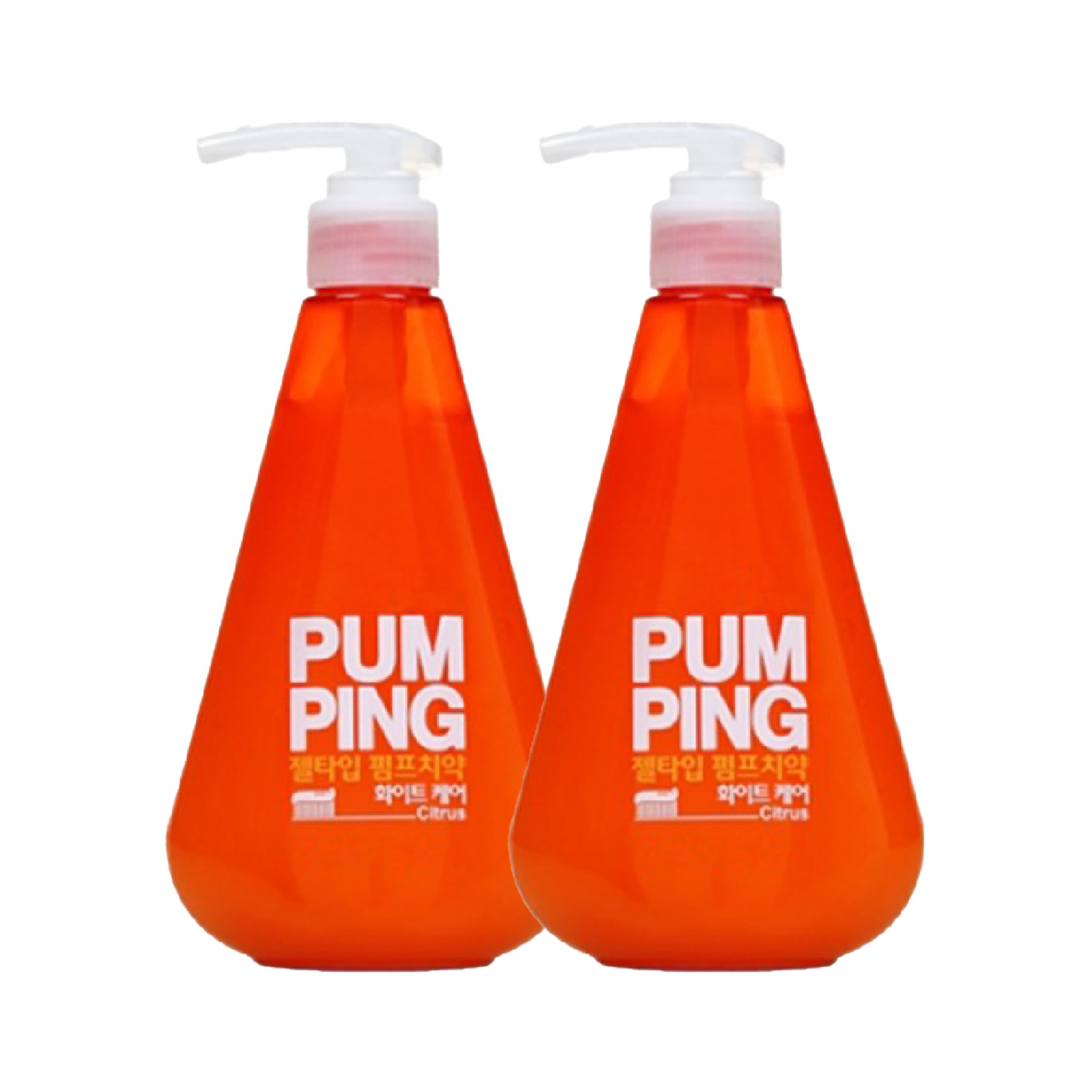 Pumping Toothpaste Citrus Scent 2-Pack with mess-free gel pump for fresh breath