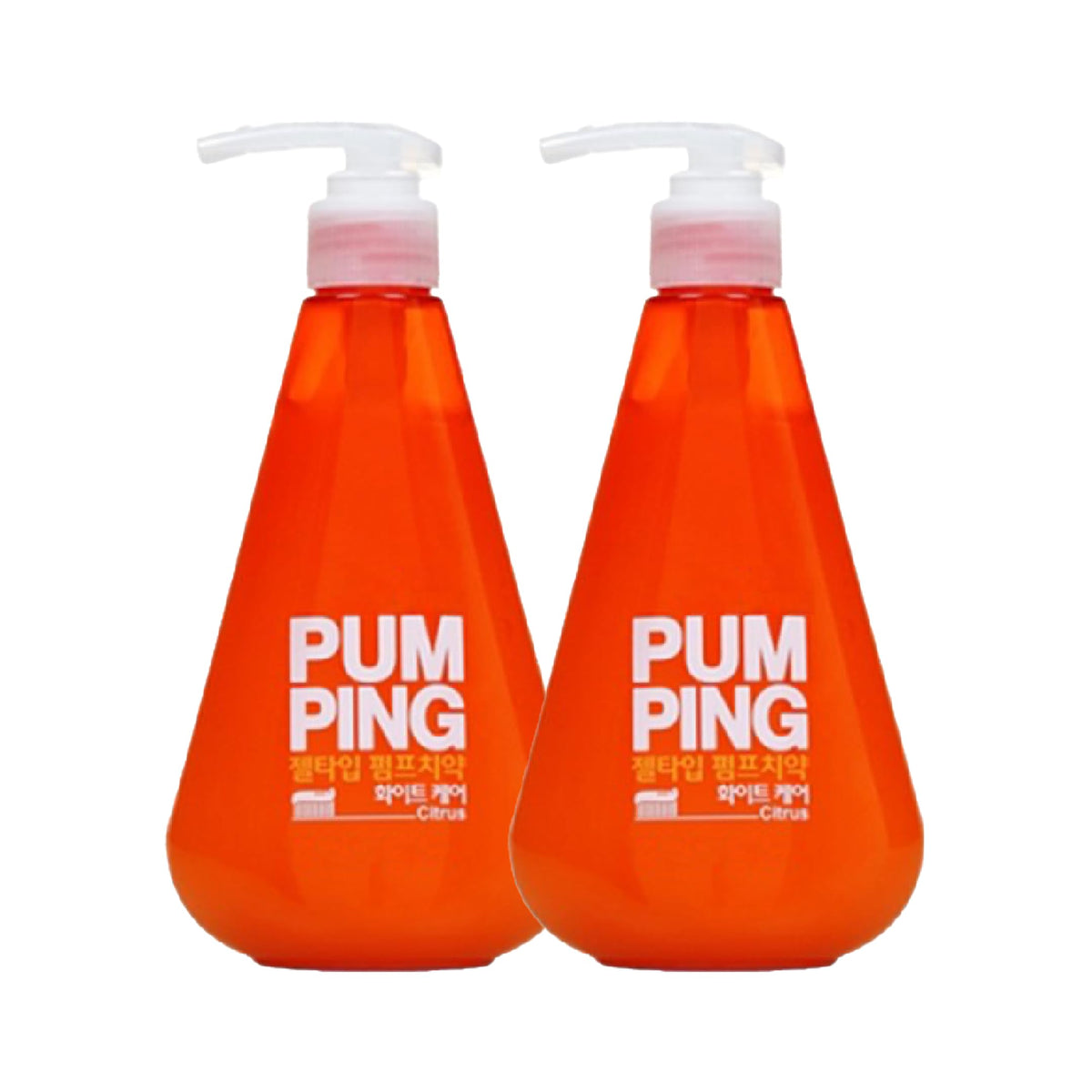 Pumping Toothpaste Citrus Scent 2-Pack with mess-free gel pump for fresh breath