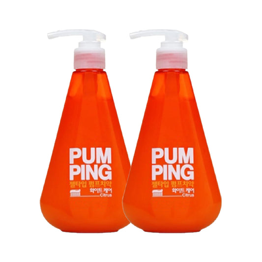 Pumping Toothpaste Citrus Scent 2-Pack with mess-free gel pump for fresh breath