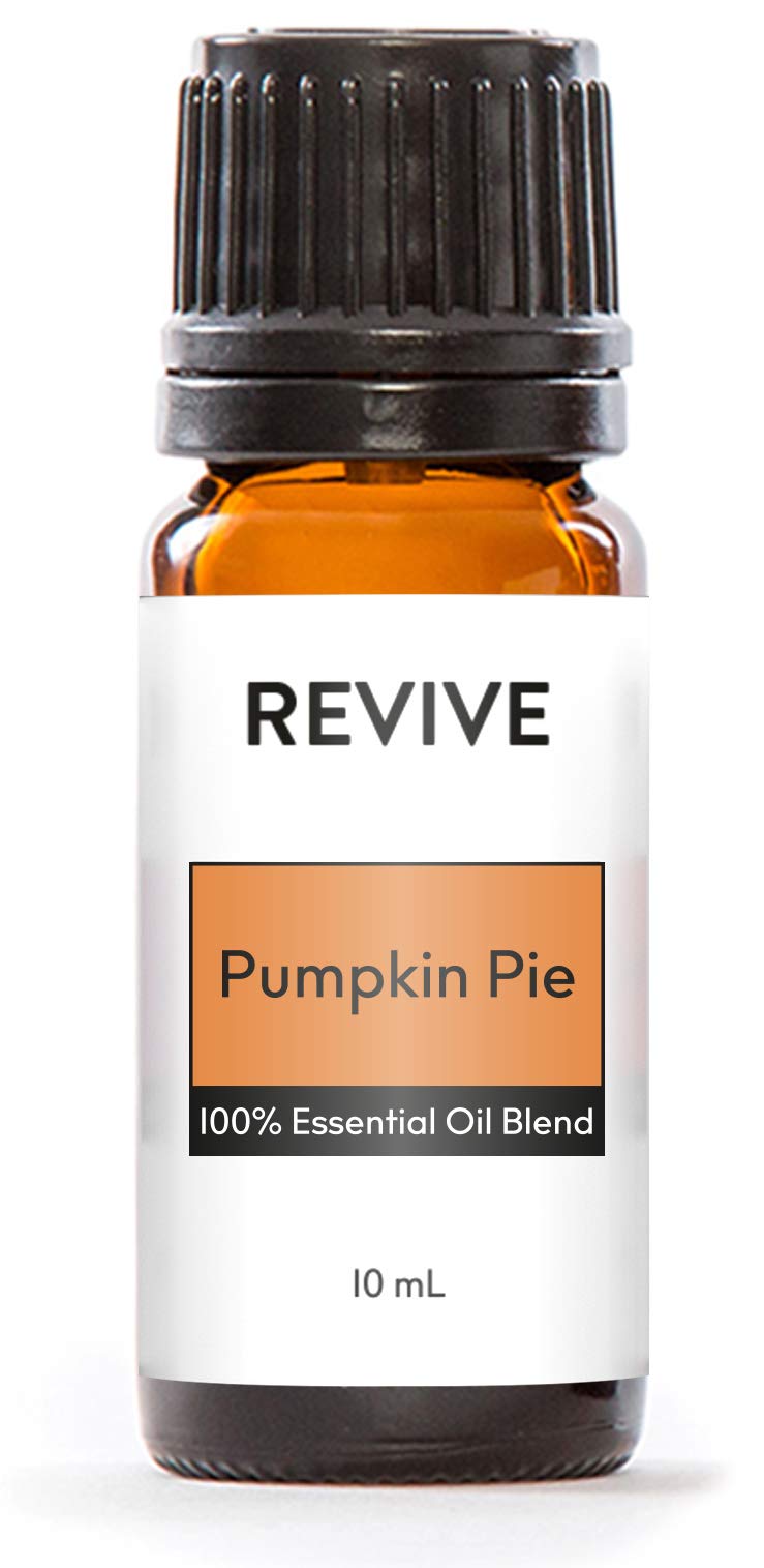 Pumpkin Pie Essential Oil Blend bottle with REVIVEEO label