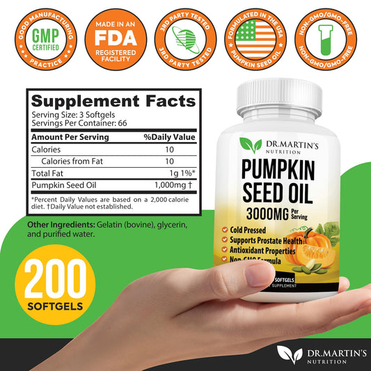 Close-up of pumpkin seed oil softgel capsules