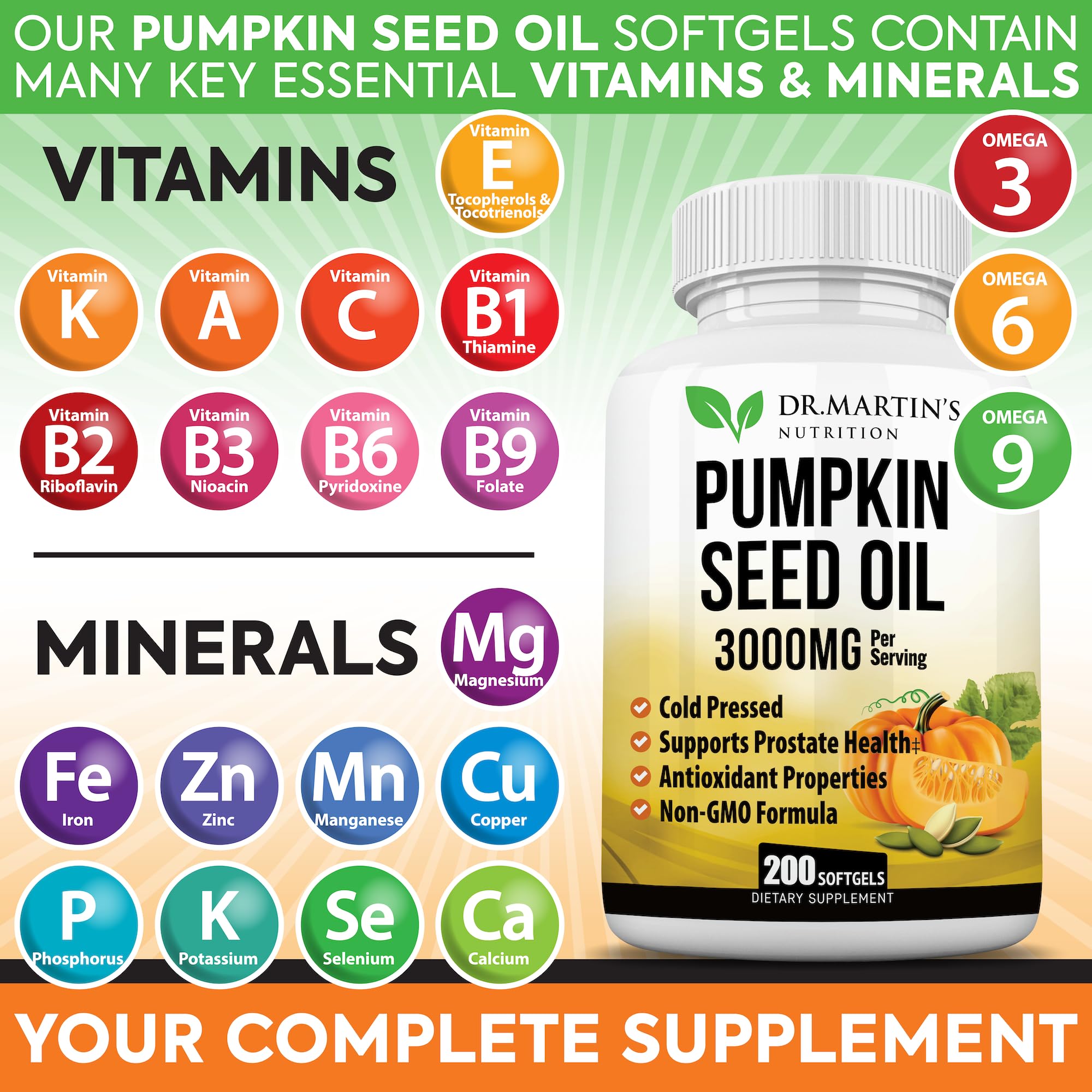 Healthy hair growth concept featuring pumpkin seed oil