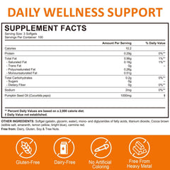 Close-up of cold-pressed pumpkin seed oil capsules
